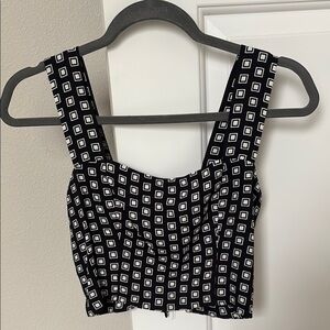 Reformation black and white geometric tank